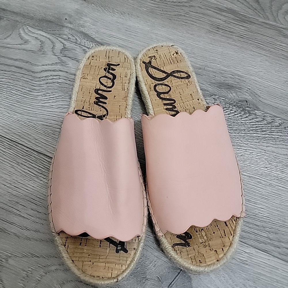 Sam Edelman Pink Leather ANDY Espadrille Style Sz 8.5M Pre-owned EUC